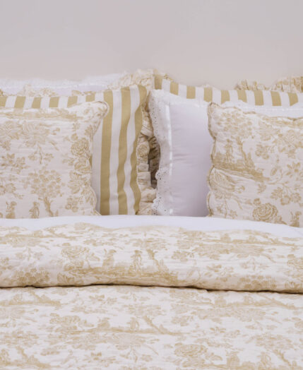 Niagara Toile Shams Set of Two - Wheatstone Beige - Queen