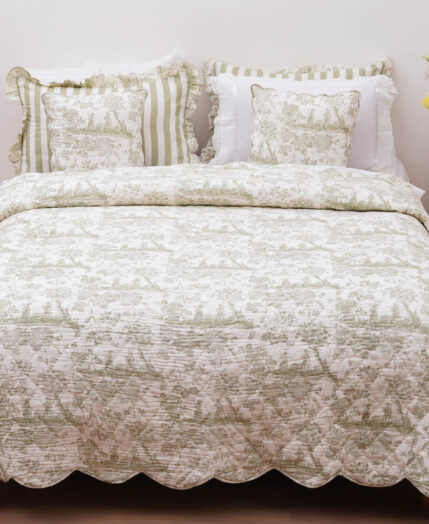 Niagara Toile Bedding Set - Silver Eucalyptus - Queen