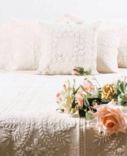 Stratford Embroidered Shams set of two- Cameo White - Queen